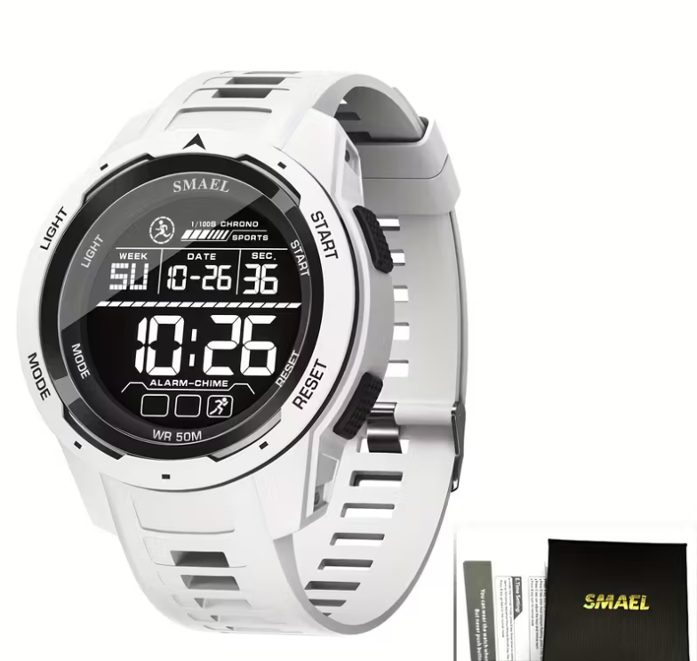 Men’s Multifunction Sports Watch - White