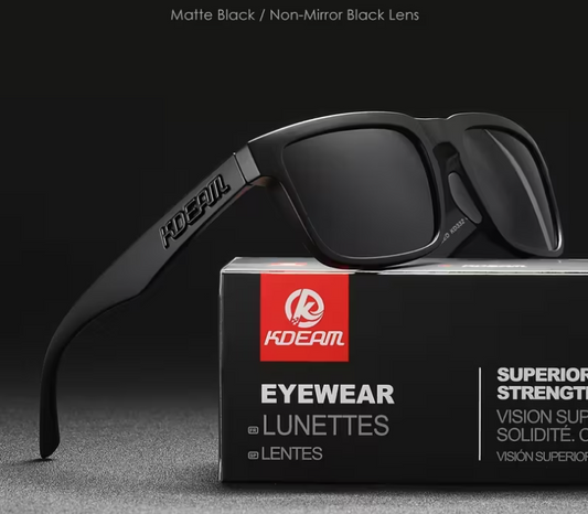 Kdeam Polarized Tactical Sunglasses -  Matte Black / Non Mirror Black Lens  C1