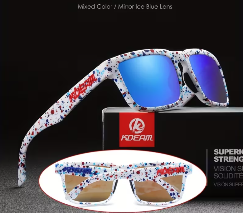 Kdeam Polarized Tactical Sunglasses -  Mixed Color / Mirror Ice Blue C13